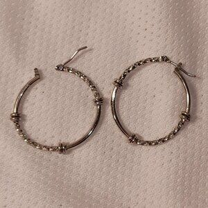 Silver Tone Hoop Earrings